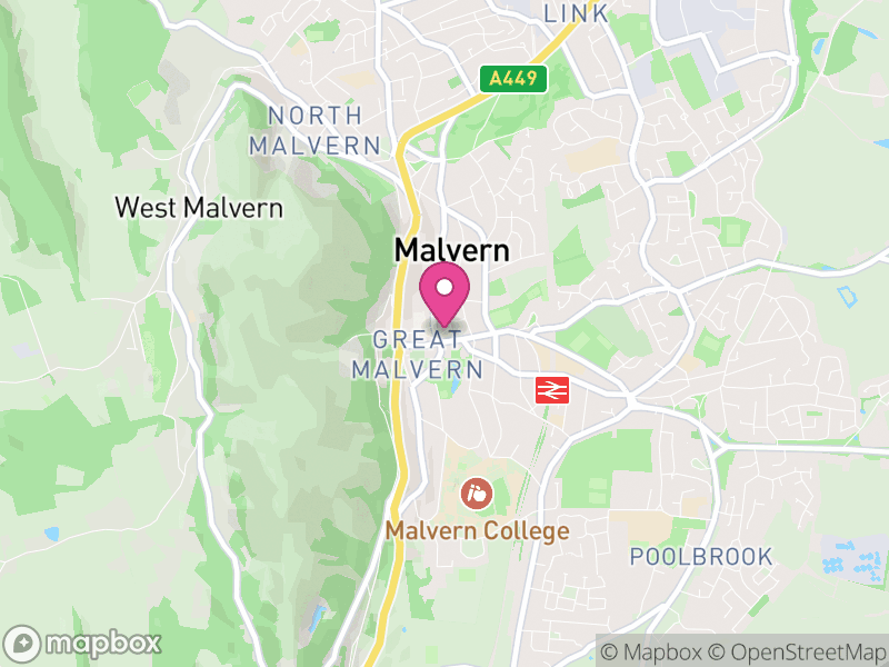 Map of Great Malvern Letting Agents