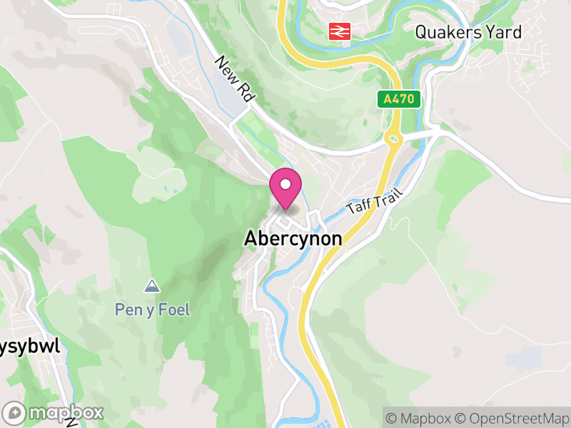 Map of properties for sale in Abercynon