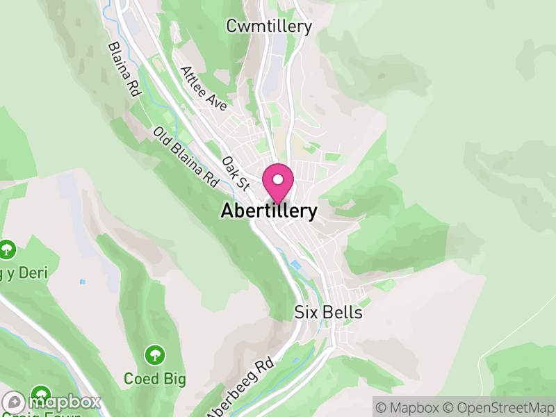 Map of properties for sale in Abertillery