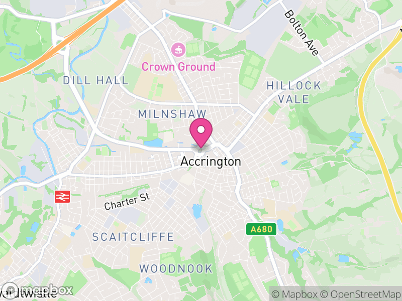 Map of properties for sale in Accrington