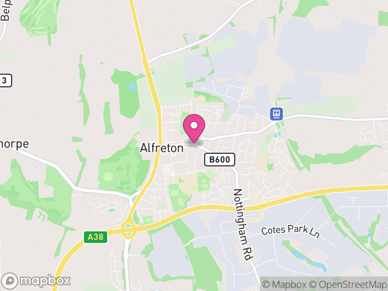 Map of properties for sale in Alfreton