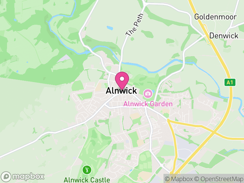Map of properties for sale in Alnwick