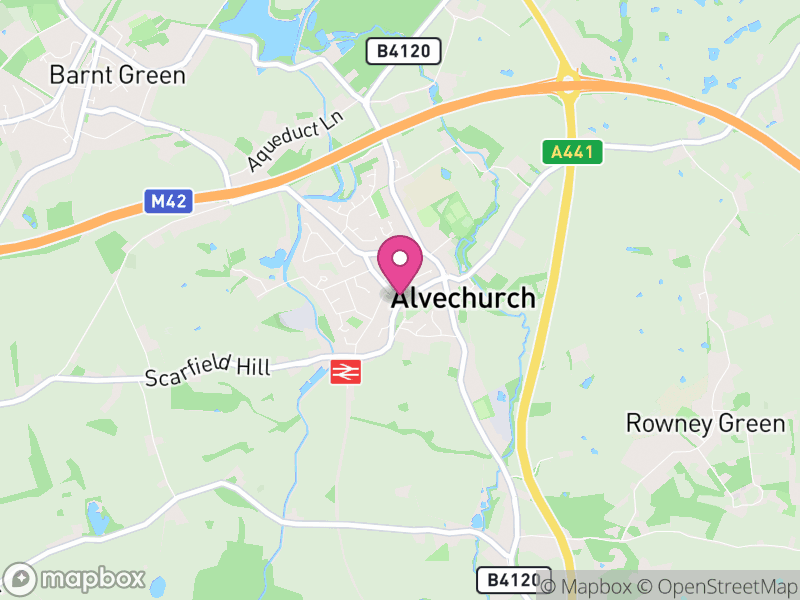 Map of properties for sale in Alvechurch