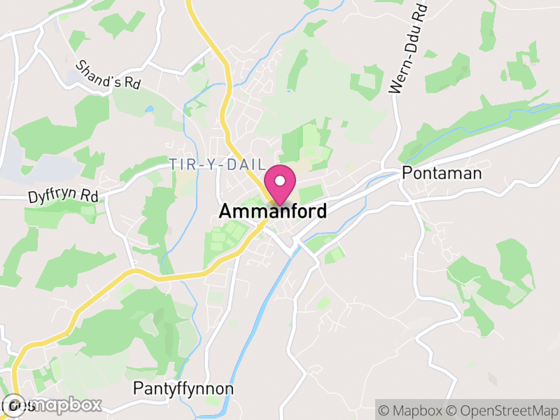 Map of properties for sale in Ammanford