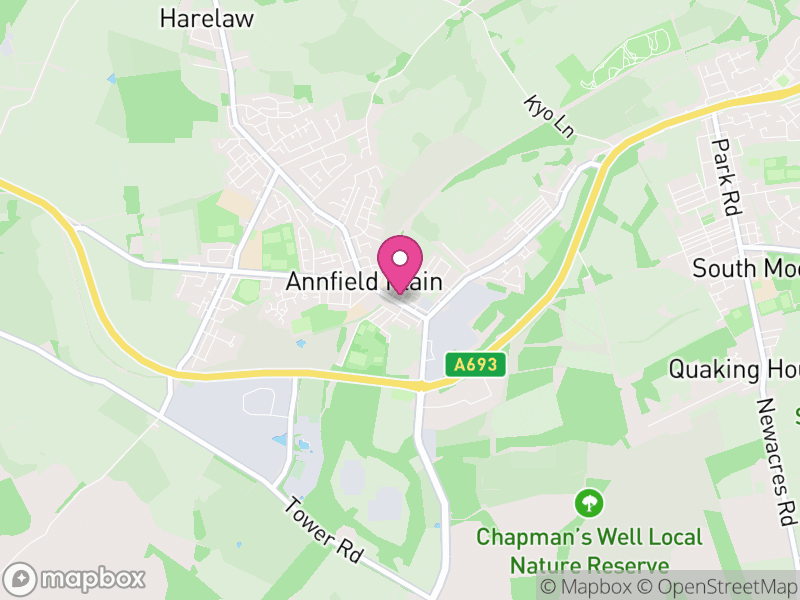 Map of properties for sale in Annfield Plain