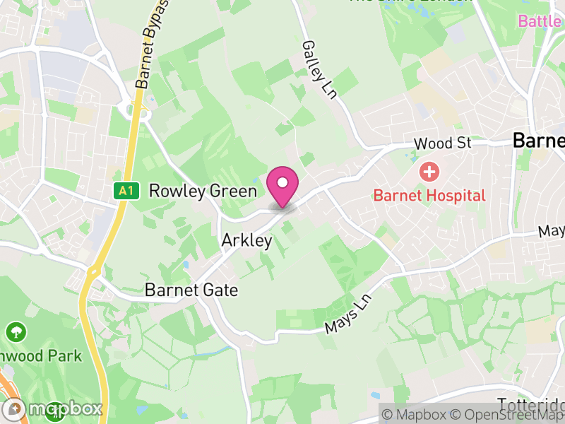 Map of properties for sale in Arkley