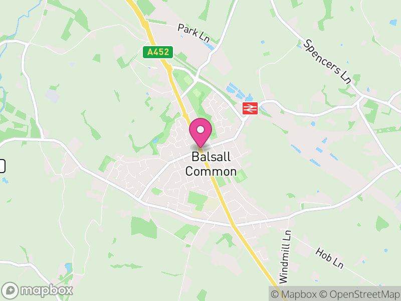 Map of properties for sale in Balsall Common