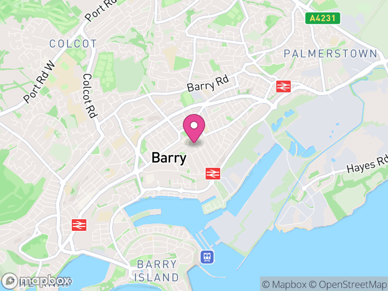 Map of properties for sale in Barry