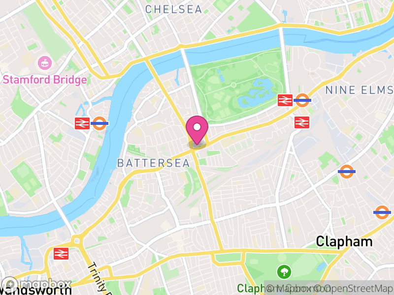 Map of properties for sale in Battersea