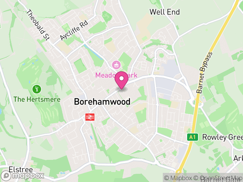 Map of properties for sale in Borehamwood