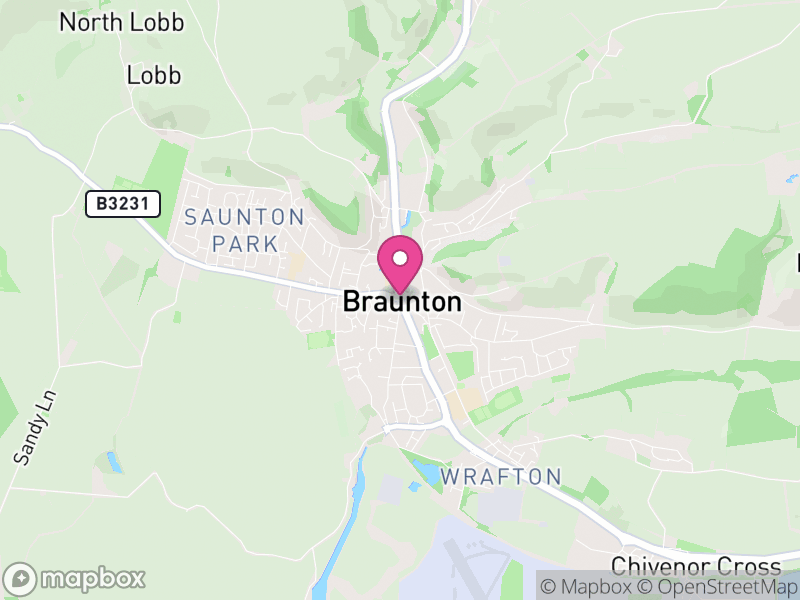 Map of properties for sale in Braunton