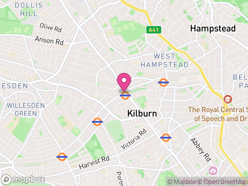 Map of properties for sale in Brondesbury