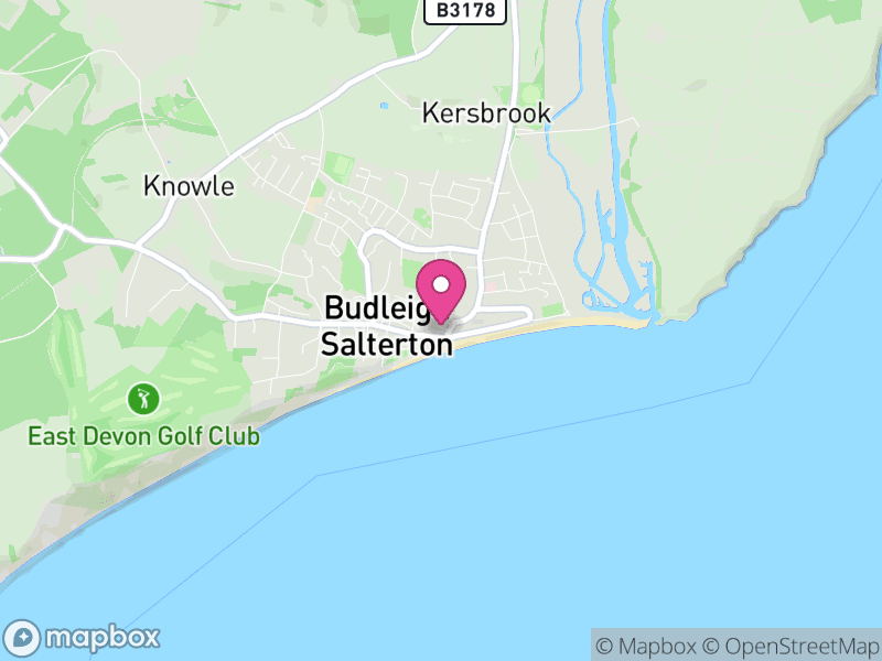 Map of properties for sale in Budleigh Salterton