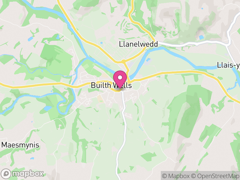 Map of properties for sale in Builth Wells