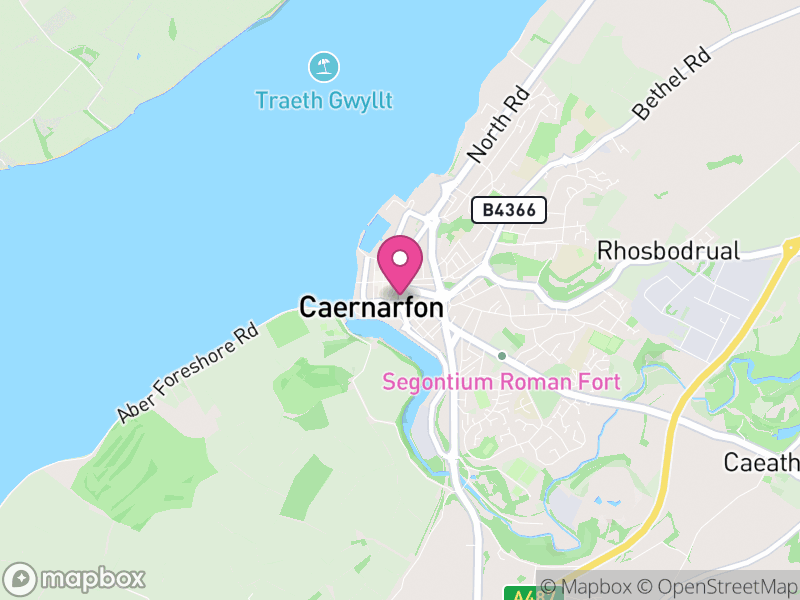 Map of properties for sale in Caernarfon