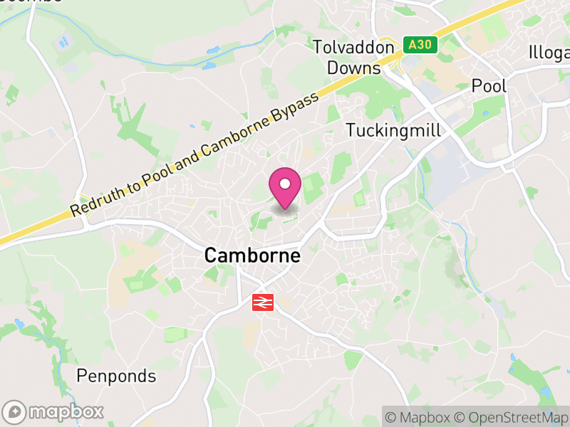 Map of properties for sale in Camborne