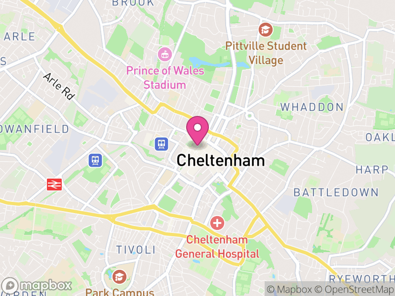 Map of properties for sale in Cheltenham
