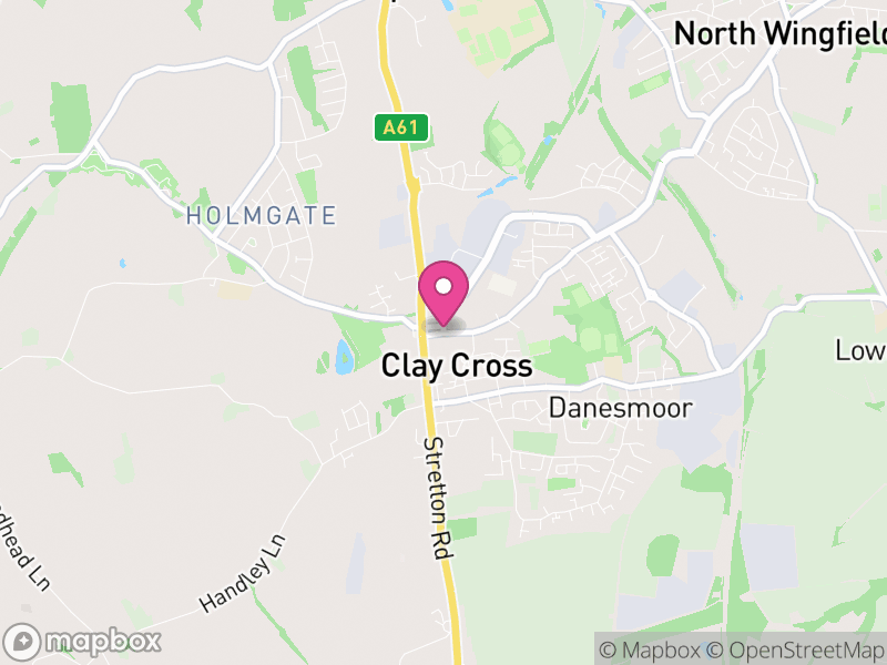 Map of properties for sale in Clay Cross