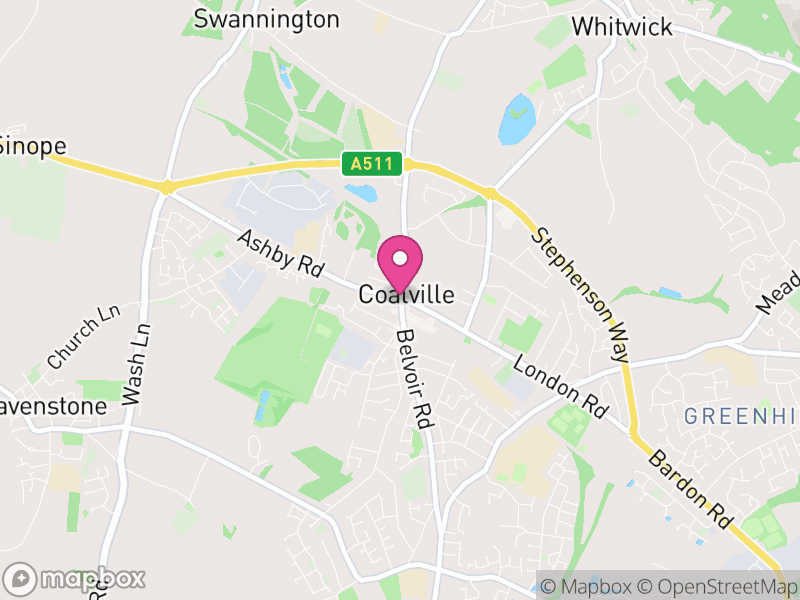 Map of properties for sale in Coalville