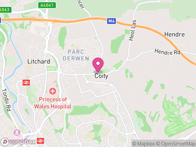 Map of properties for sale in Coity