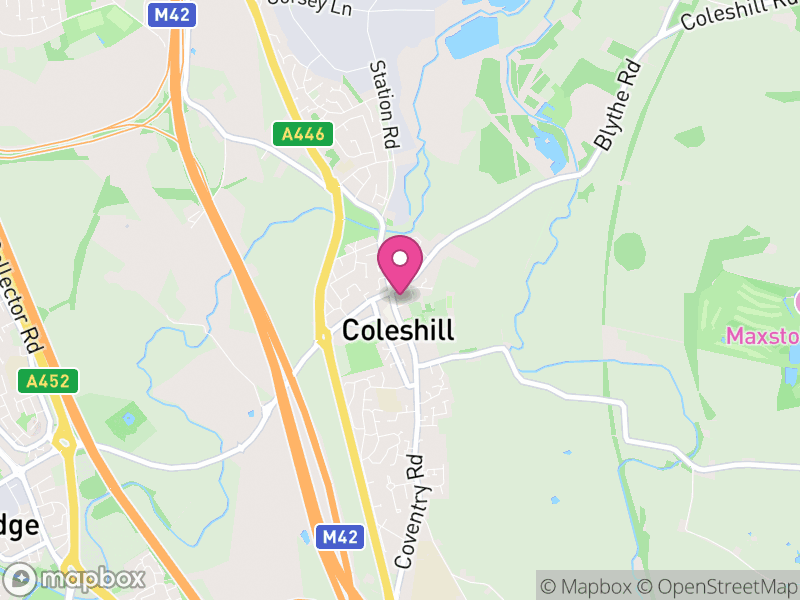 Map of properties for sale in Coleshill