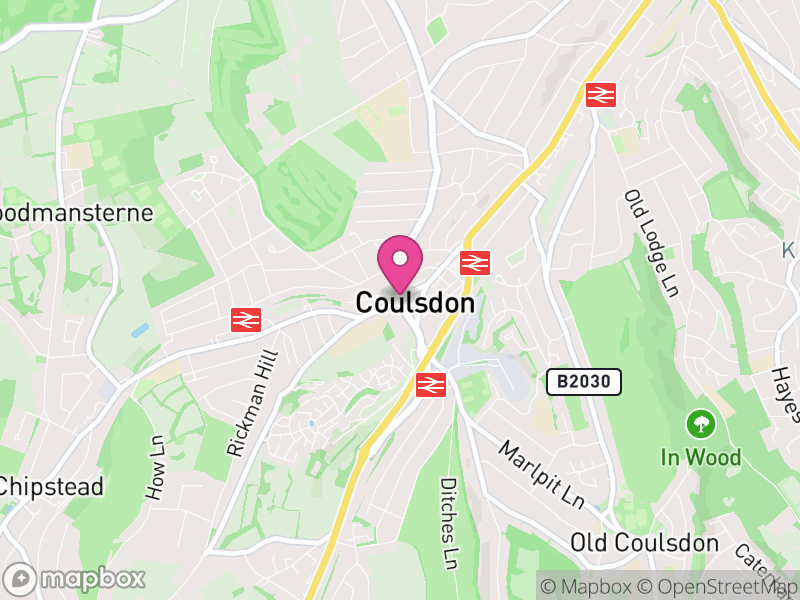 Map of properties for sale in Coulsdon