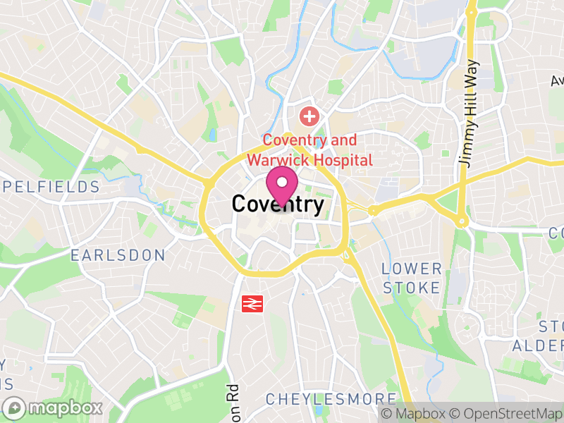 Map of properties for sale in Coventry
