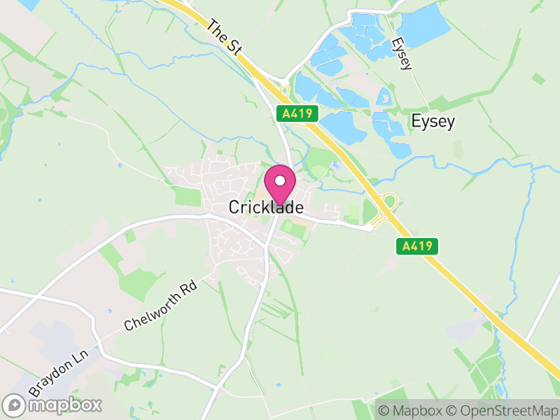 Map of properties for sale in Cricklade