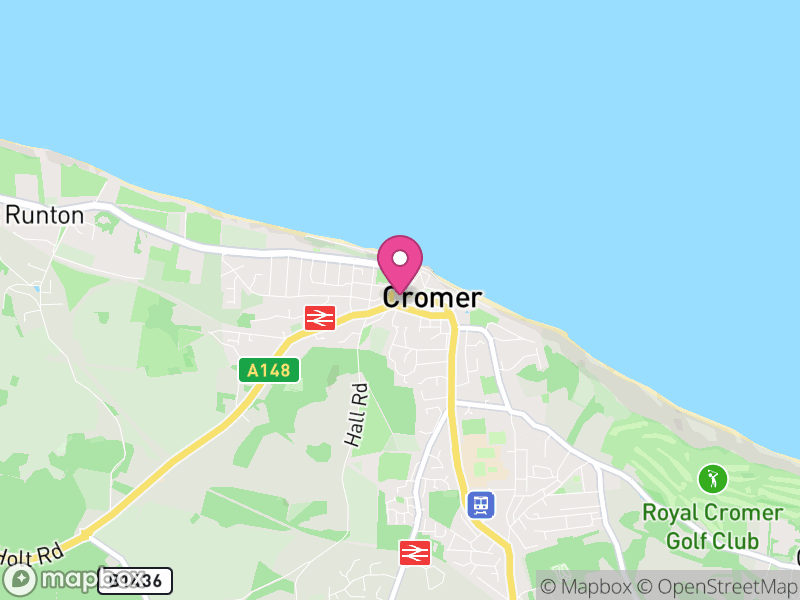 Map of properties for sale in Cromer