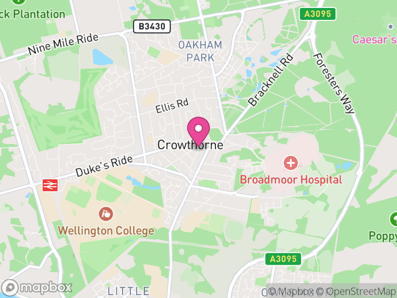 Map of properties for sale in Crowthorne
