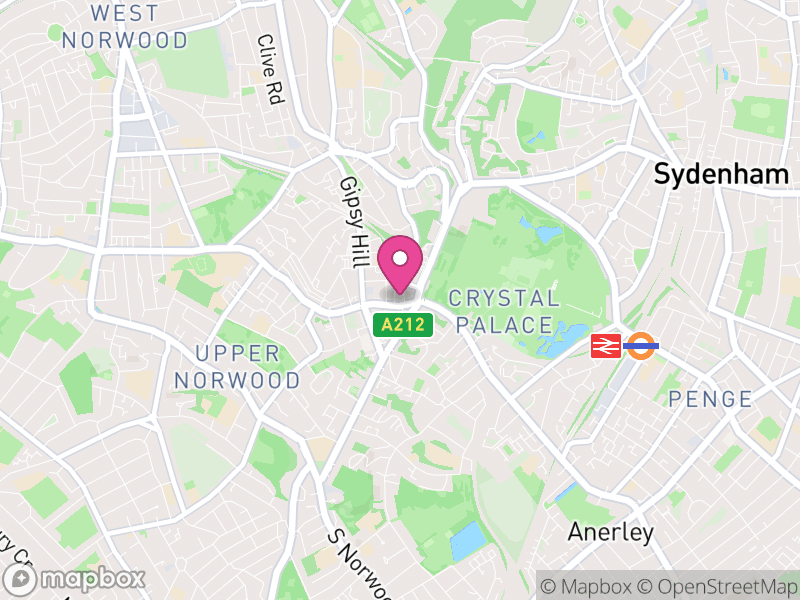 Map of properties for sale in Crystal Palace