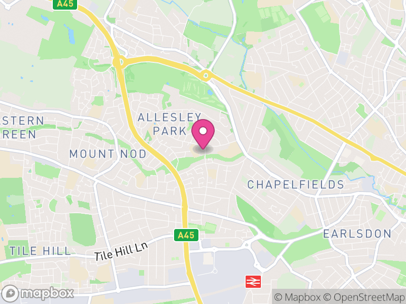 Map of properties for sale in CV5