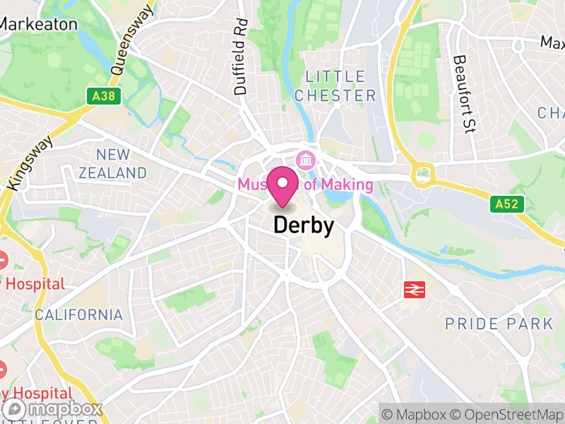 Map of properties for sale in Derby