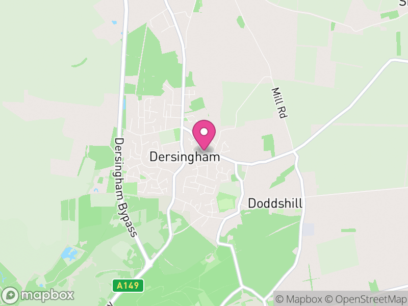 Map of properties for sale in Dersingham