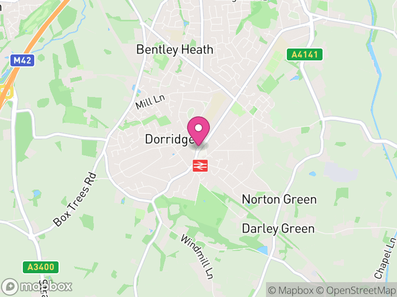 Map of properties for sale in Dorridge
