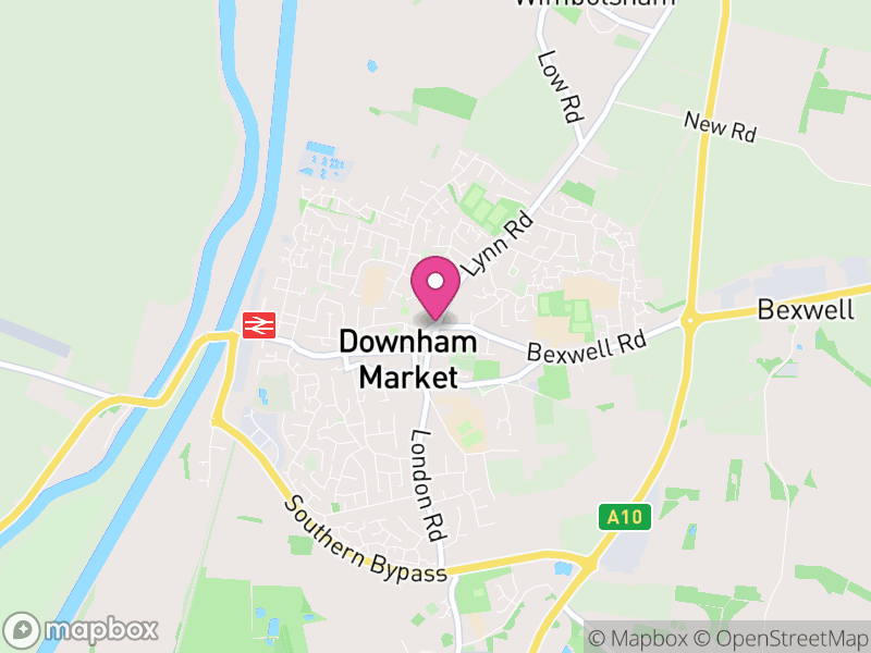 Map of properties for sale in Downham Market