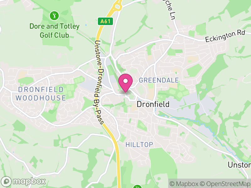 Map of properties for sale in Dronfield