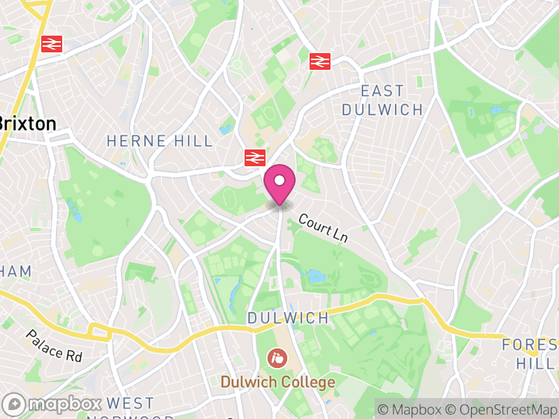 Map of properties for sale in Dulwich