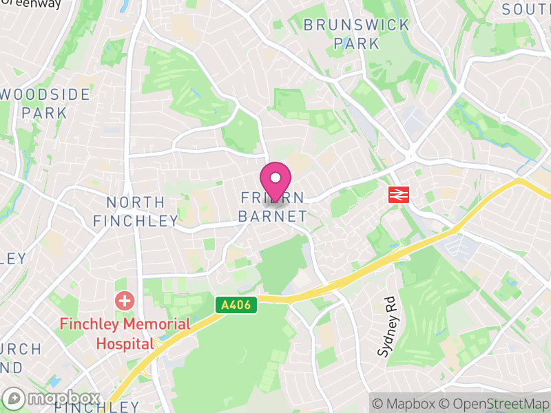 Map of properties for sale in Friern Barnet