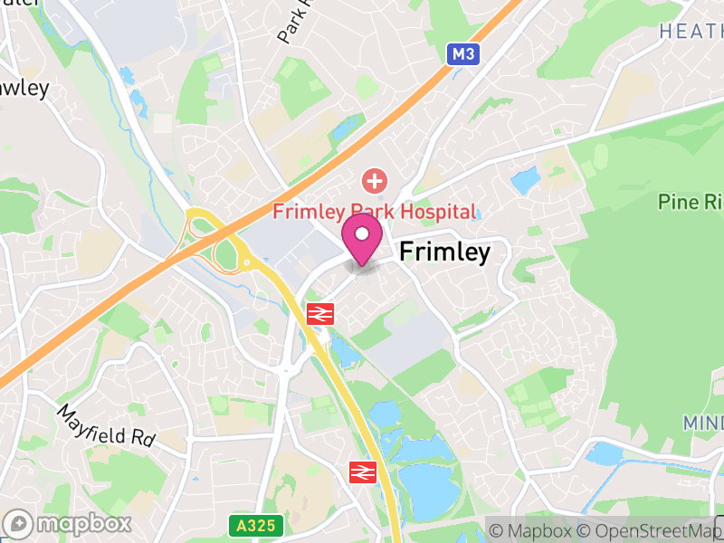 Map of properties for sale in Frimley