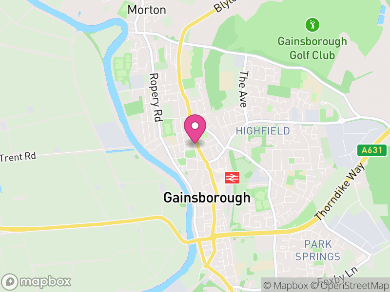 Map of properties for sale in Gainsborough