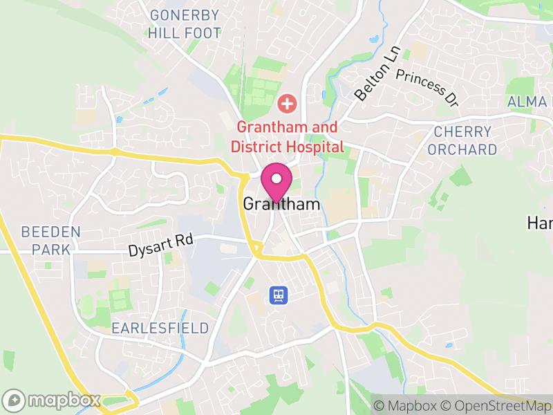 Map of properties for sale in Grantham