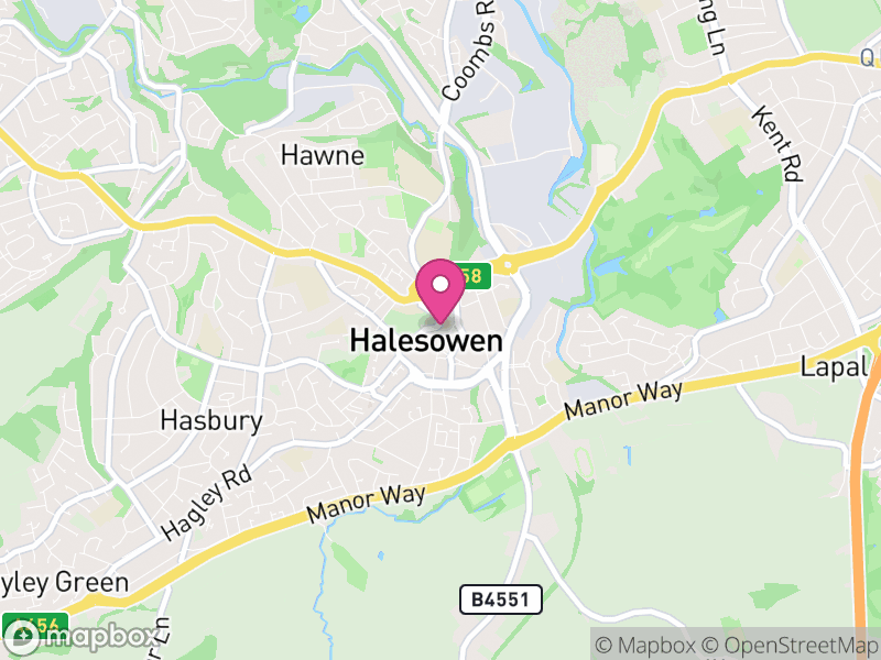 Map of properties for sale in Halesowen