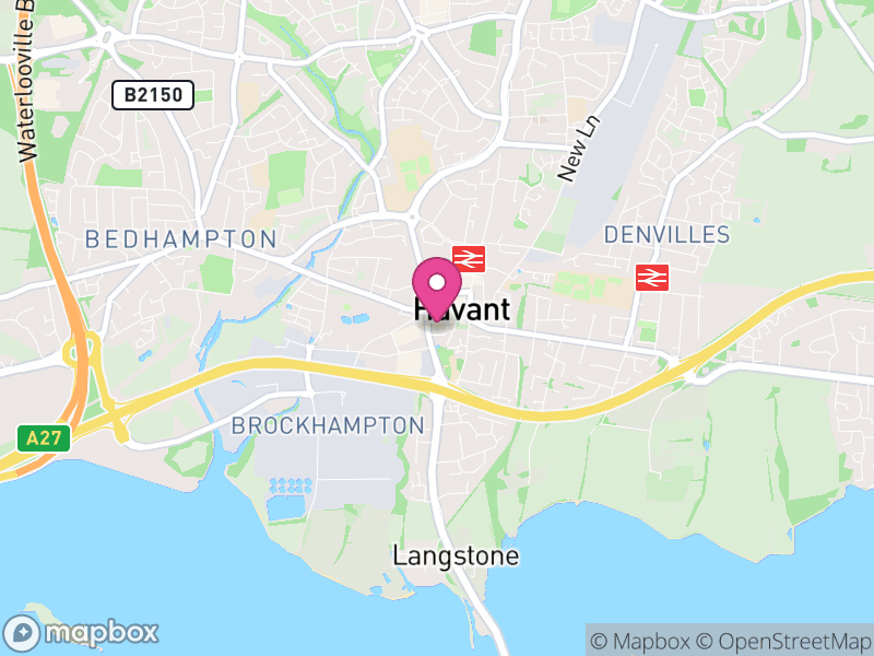 Map of properties for sale in Havant