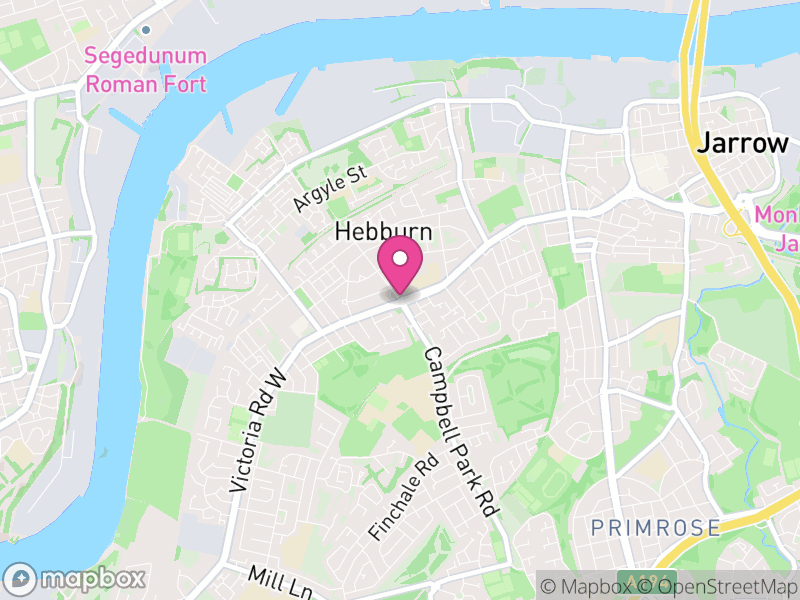 Map of properties for sale in Hebburn