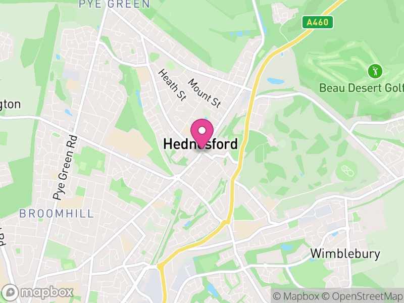 Map of properties for sale in Hednesford