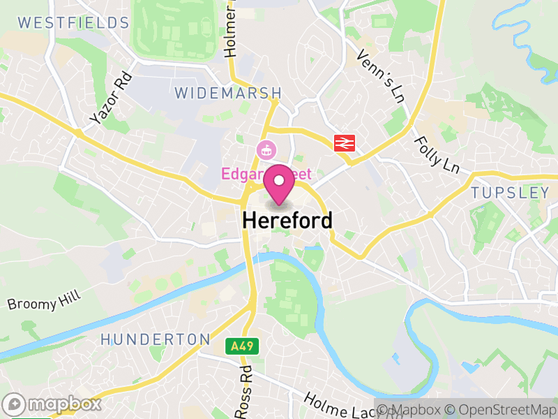 Map of properties for sale in Hereford