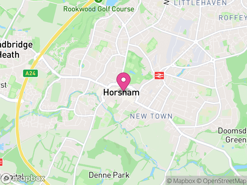 Map of properties for sale in Horsham