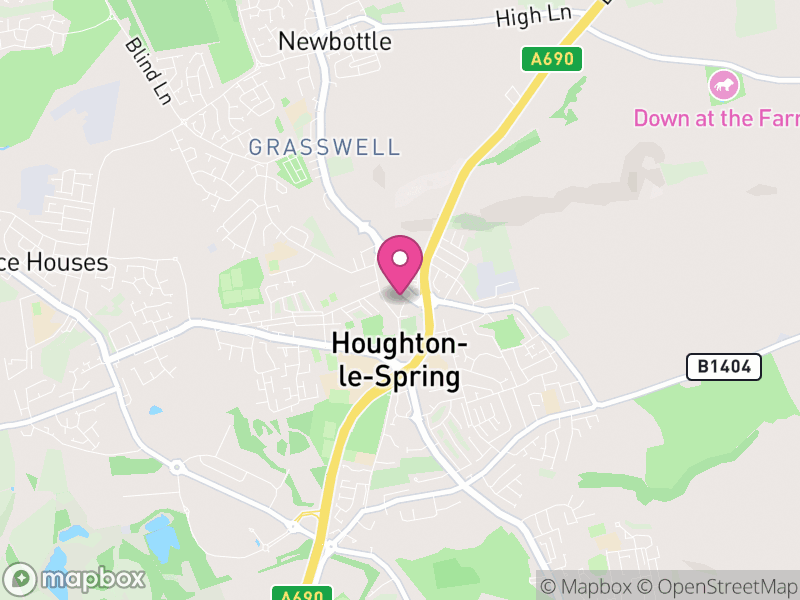 Map of properties for sale in Houghton Le Spring