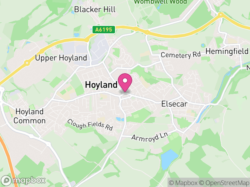 Map of properties for sale in Hoyland